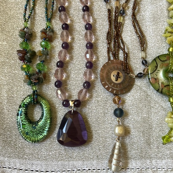 Lot of 5 fashion multicolor handcrafted stone glass crystal green purple lime - Picture 10 of 14